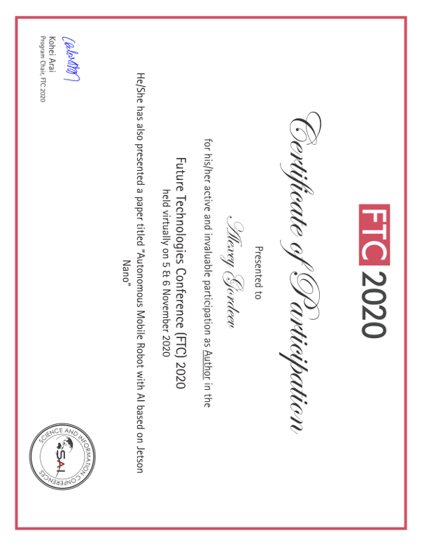 Certificate FTC 2020 Gordeev